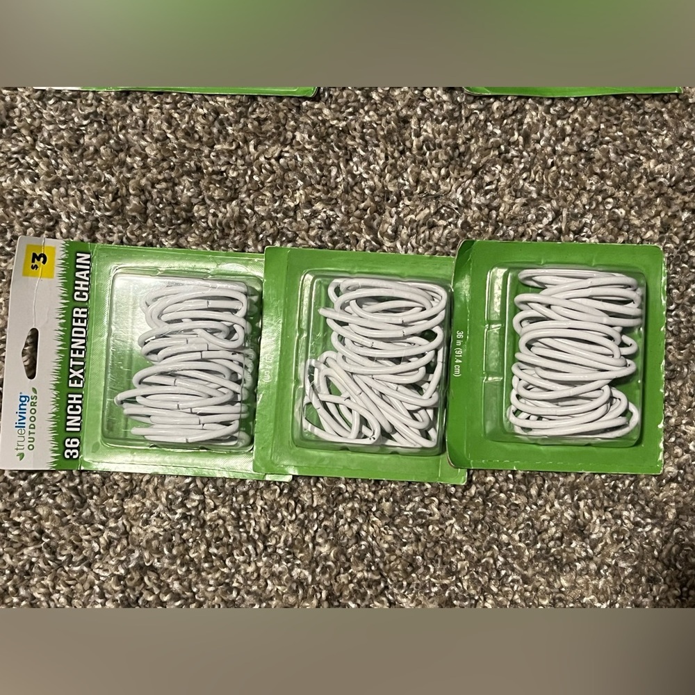 Bundle of 3 packs of white 36 inch chain extenders